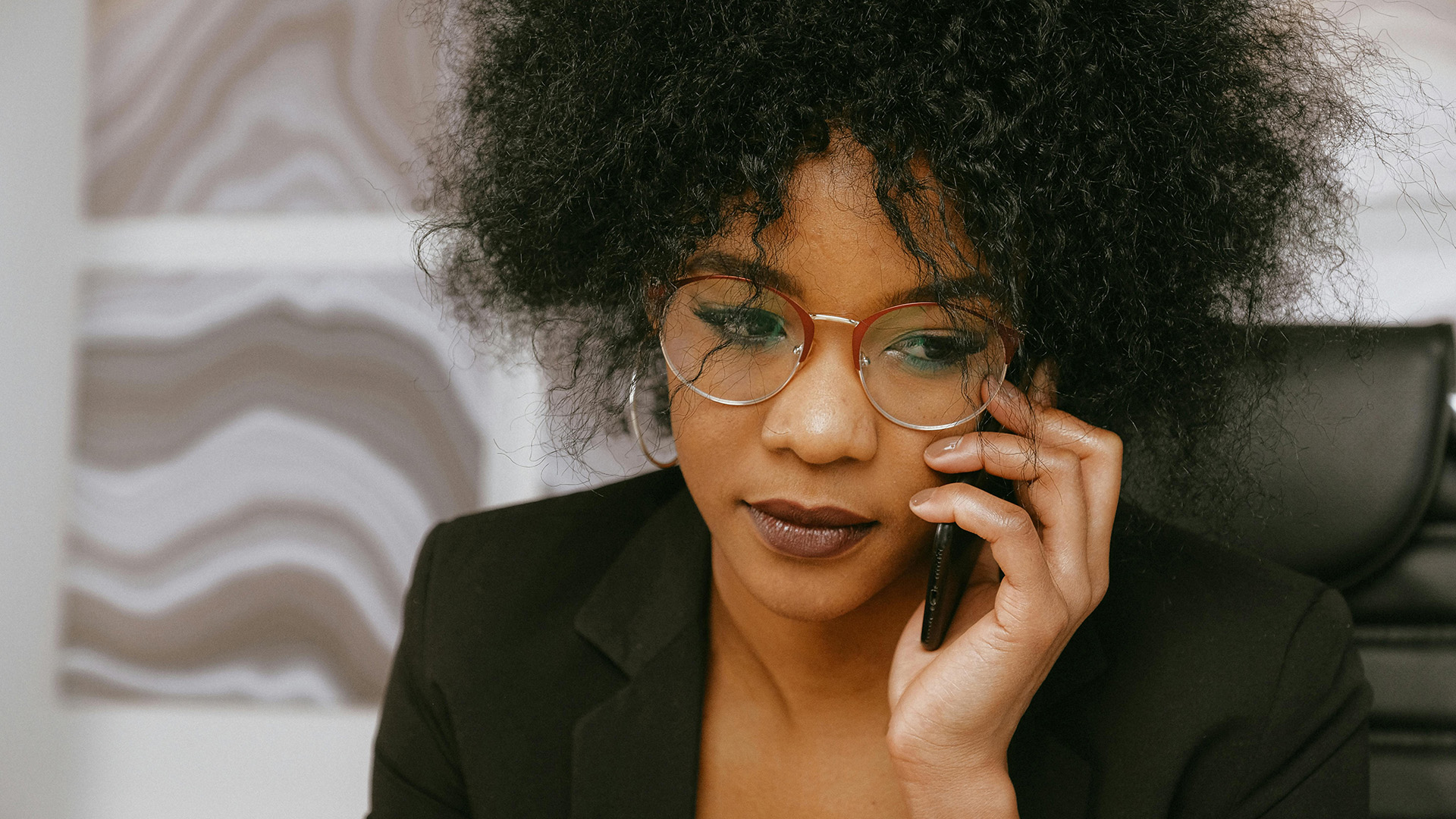 Woman receiving a phone call