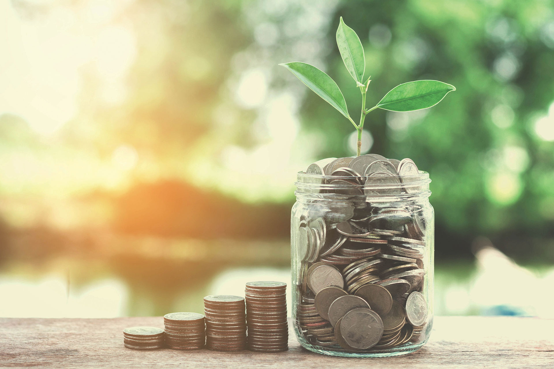 cash management saving money in a jar