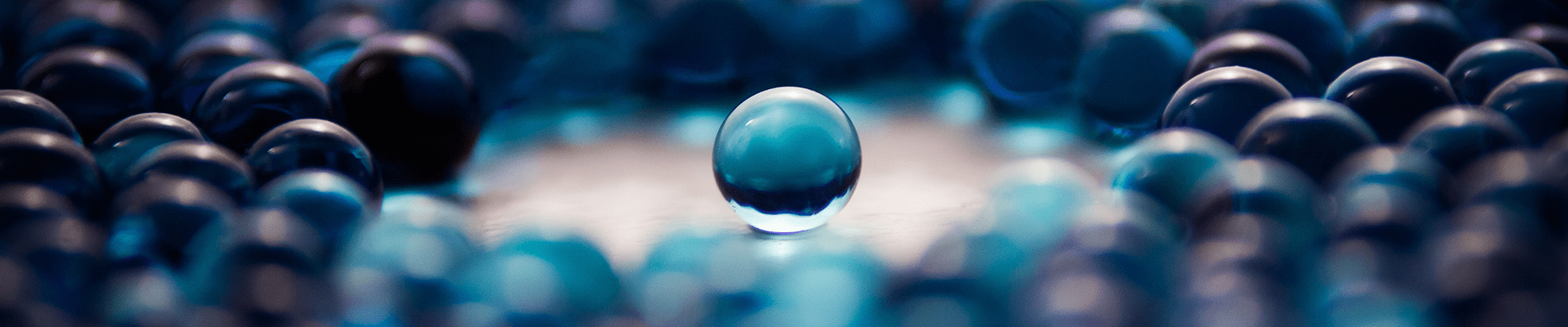 Pile of blue marbles