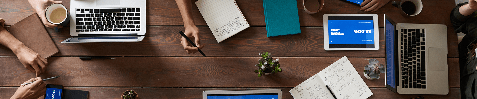 business meeting desktop area
