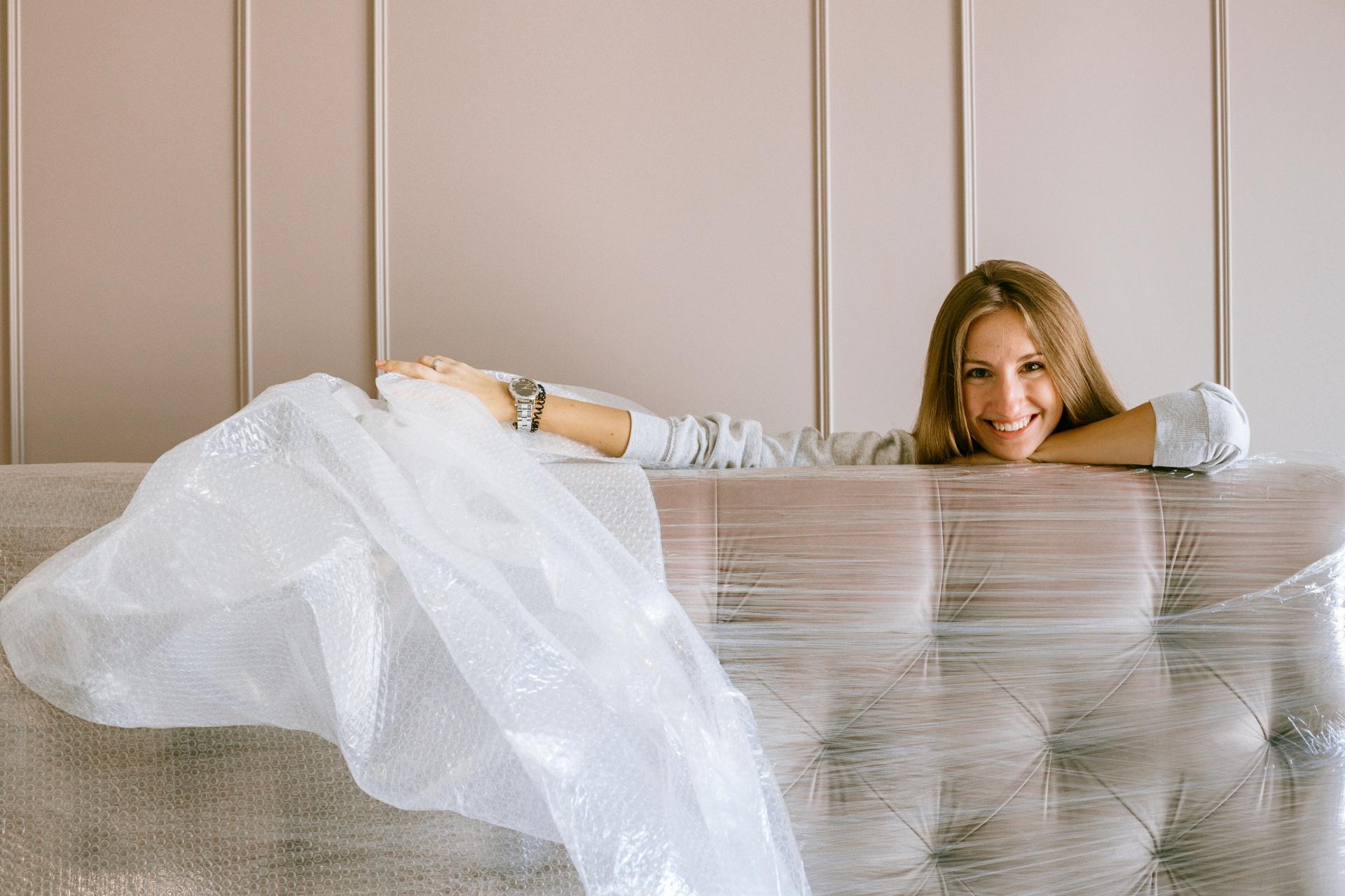 Smiling woman moving